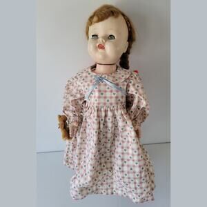 Vintage 1950s Ideal Saucy Walker Doll 24” | Uncanny Eerie Display Piece